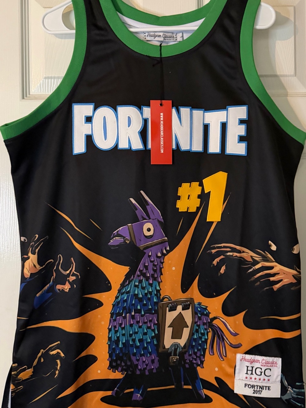 Fortnite #1 Llama Graphic Tank Top - Black & Green